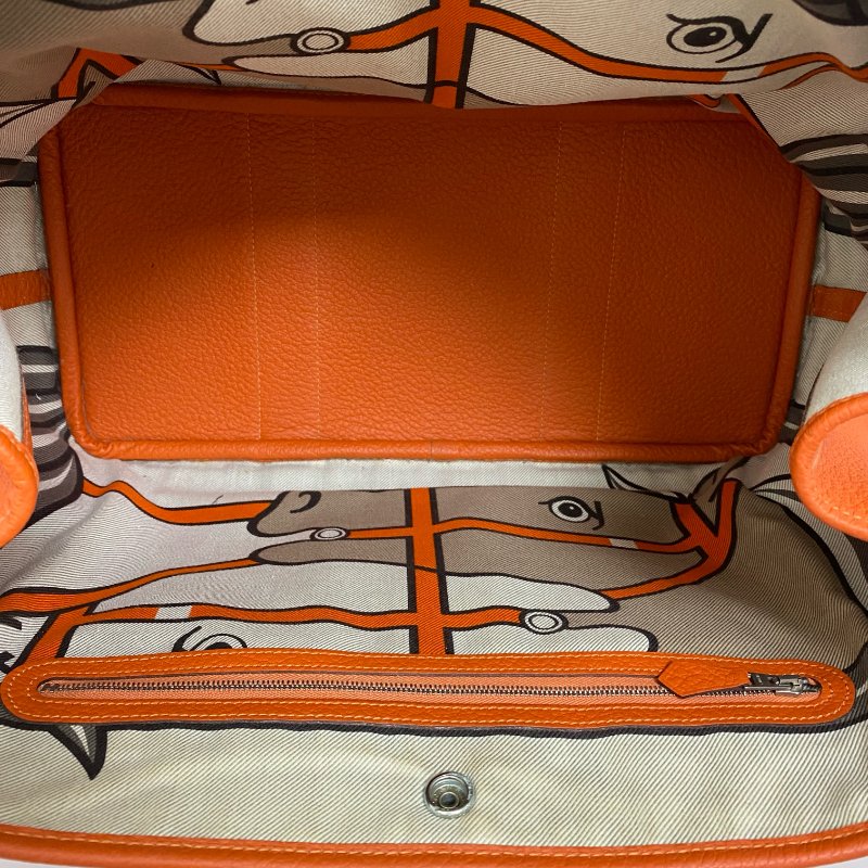 △ Hermes 愛馬仕 Garden Party 36 Orange Negonda Calfskin Palladium-plated Hardware Handbag Stamp T 橙色小牛皮銀扣手袋T刻 -257016190-23