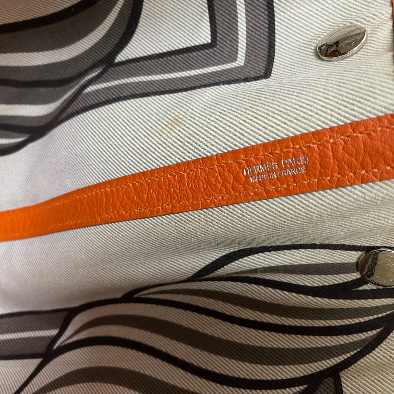 △ Hermes 愛馬仕 Garden Party 36 Orange Negonda Calfskin Palladium-plated Hardware Handbag Stamp T 橙色小牛皮銀扣手袋T刻 -257016190-24