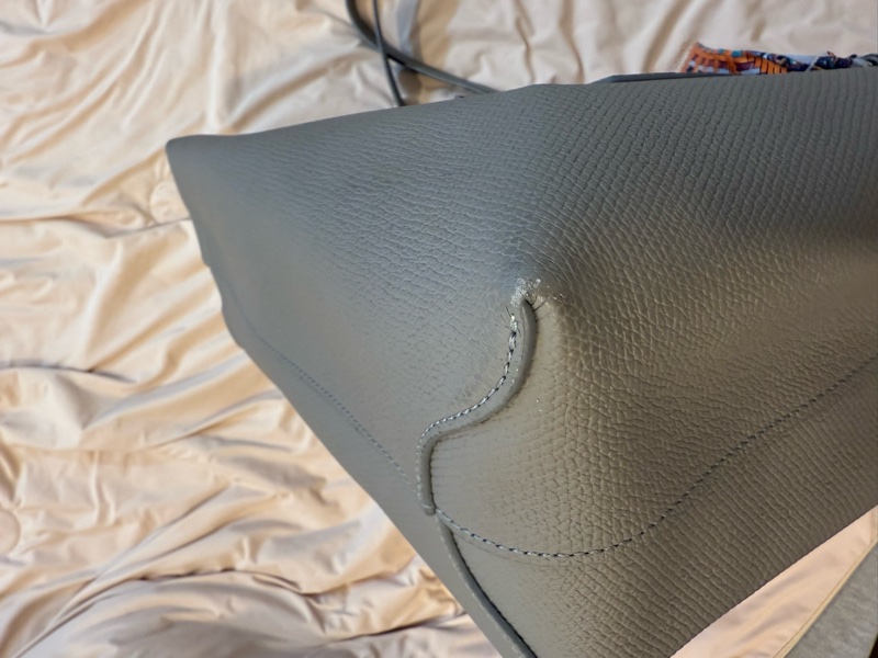 Longchamp Roseau M Tote Elephant Grey（附原廠絲巾）-7