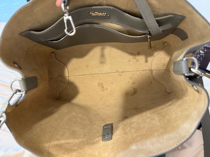 Longchamp Roseau M Tote Elephant Grey（附原廠絲巾）-20