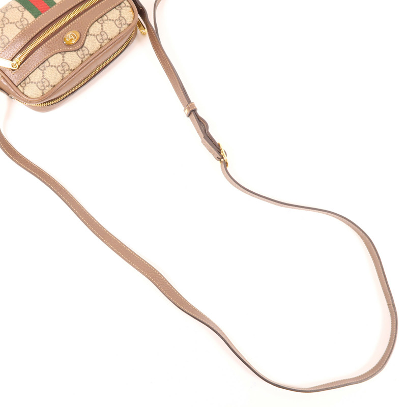 GUCCI 塗層帆布Ophidia Mini金扣肩背袋-4