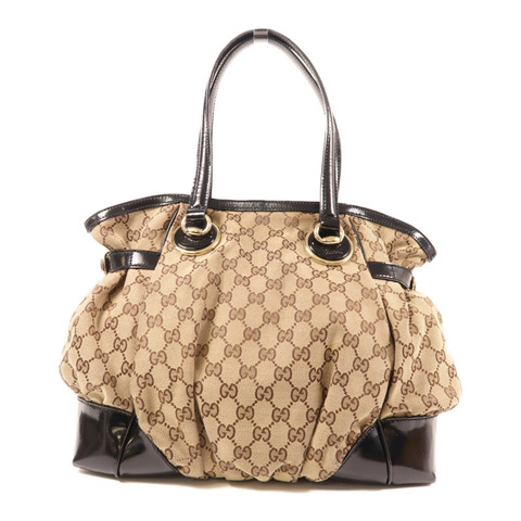 GUCCI 帆布Shoulder Bag金扣肩背袋