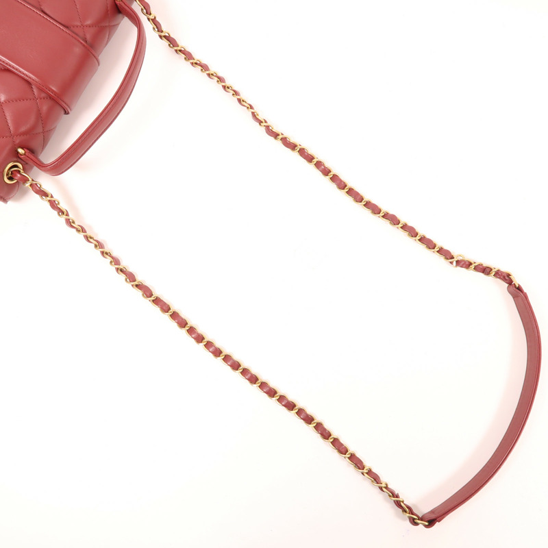 CHANEL 牛皮皮革2 Way Shoulder Bag金扣手挽肩背兩用袋-4