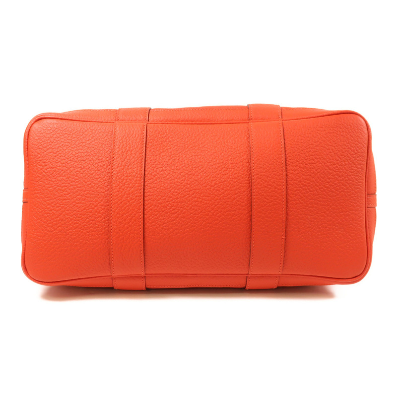 HERMES 帆布Garden Party PM銀扣手挽袋Rouge Exotique-3