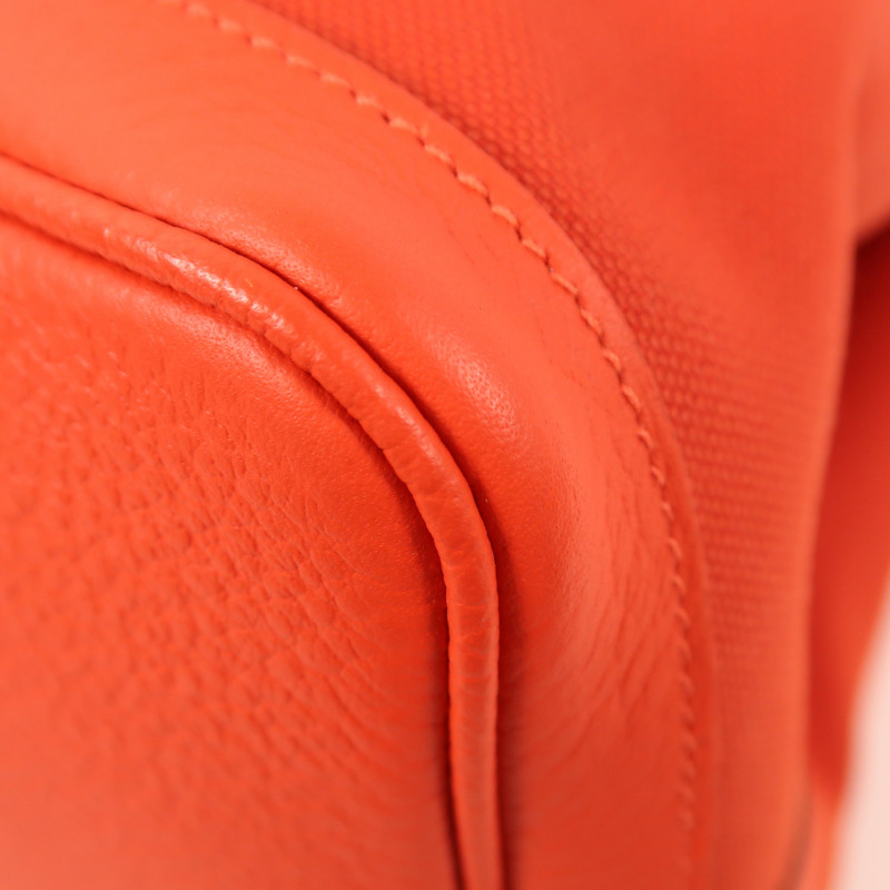 HERMES 帆布Garden Party PM銀扣手挽袋Rouge Exotique-5