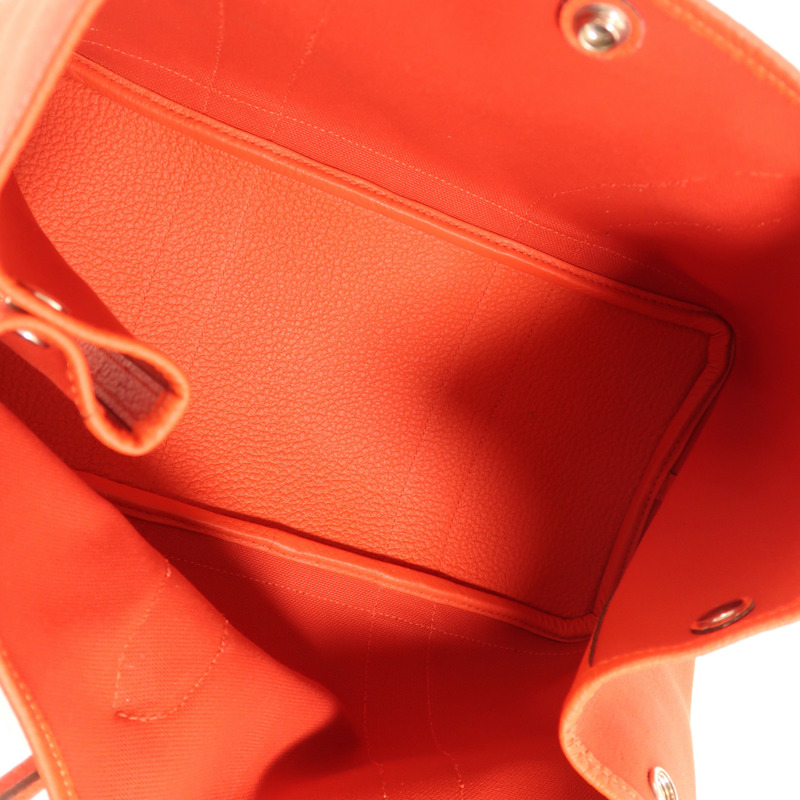 HERMES 帆布Garden Party PM銀扣手挽袋Rouge Exotique-9