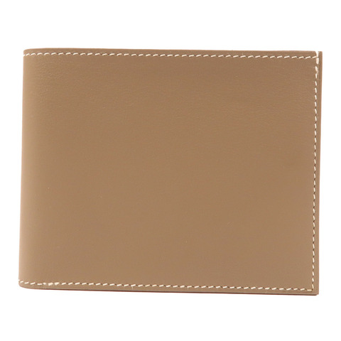 HERMES Evercolor皮革Citizen Twill Compact Wallet錢包Etoupe