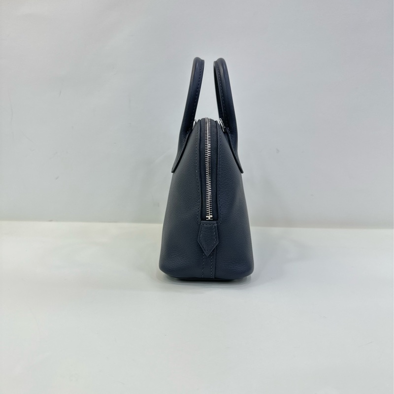 愛馬仕mini bolide evercolor皮石板灰銀扣W刻25年購證-4