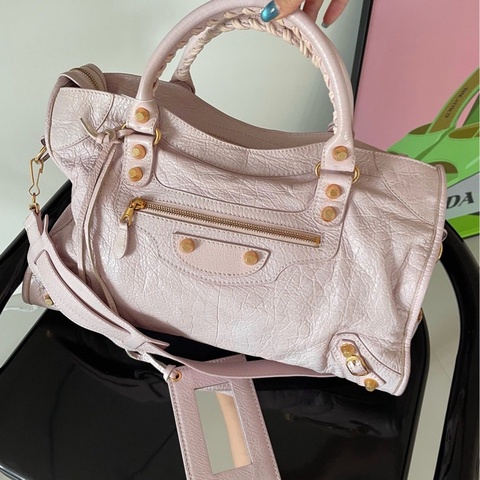 Balenciaga 巴黎世家櫻花粉city中號機車包