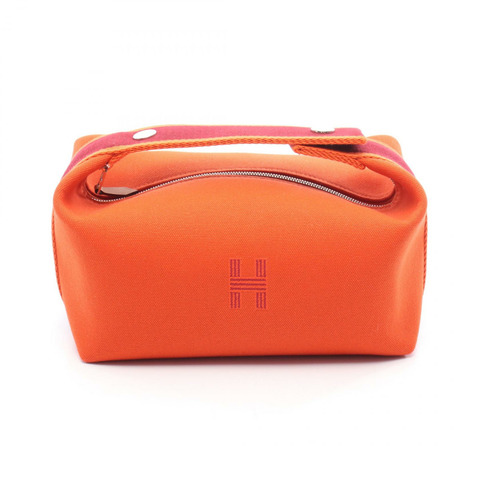 HERMES Bride a Brac PM 手提包帆布橙色波爾多二手女士 SHW