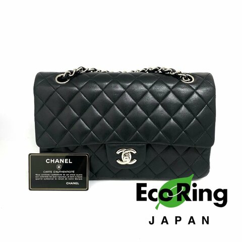△ Chanel 香奈兒 Black Lambskin Silver Tone Metal Double Flap Chain Shoulder Bag No.13 A01112 黑色小羊皮銀色金屬鏈條肩背袋 No.13 A01112 -257015746