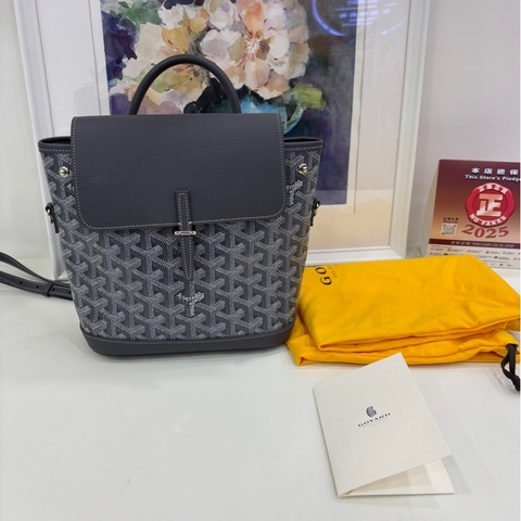 Goyard戈雅 Mini Alpin 雙肩包 灰色 25年1月購證，閒置99新