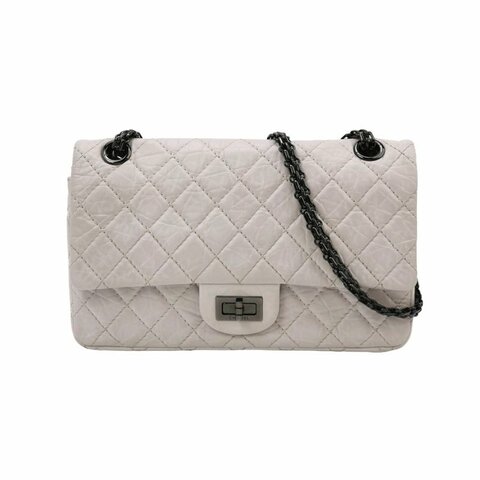 Chanel 2.55 Flag Bag 季節限定款 中號 牛皮 菱格絎縫 長方形旋扣 單肩包