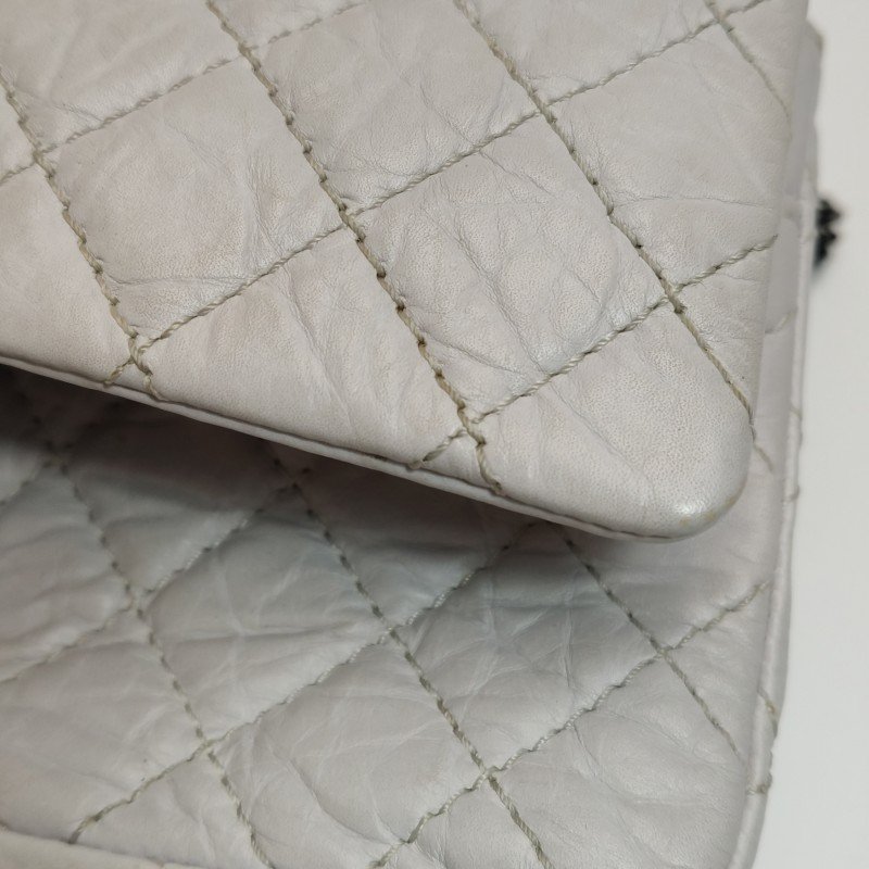 Chanel 2.55 Flag Bag 季節限定款 中號 牛皮 菱格絎縫 長方形旋扣 單肩包-16