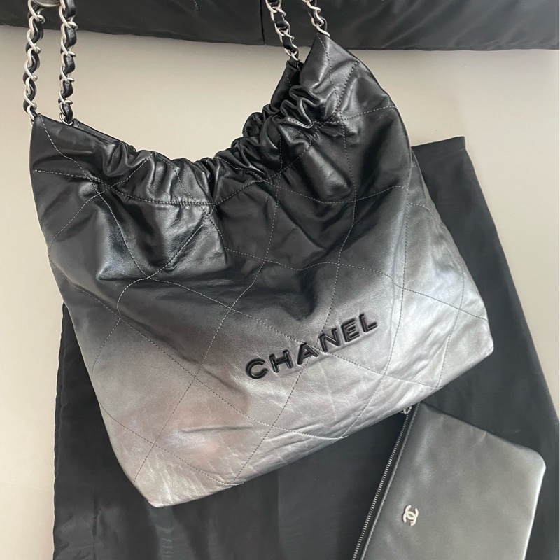 Chanel 24C系列22Bag 中號 約35cm  黑銀漸變色 限定款-0