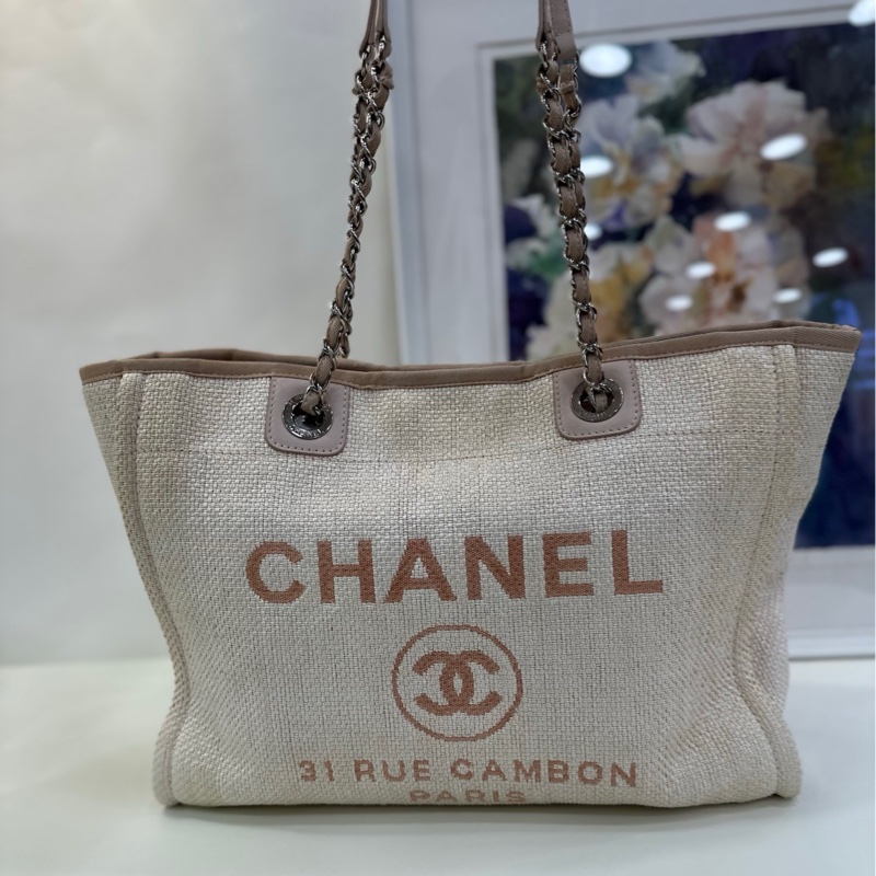 Chanel香奈兒粉紅沙灘包📐尺寸26*41*17cm,23開有卡-6