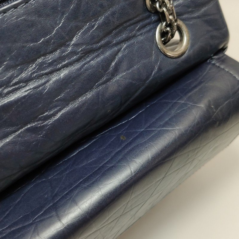 Chanel 2.55 Flap Bag 季節限定款 大號 油蠟皮 菱格絎縫 長方形旋扣 單肩包-8