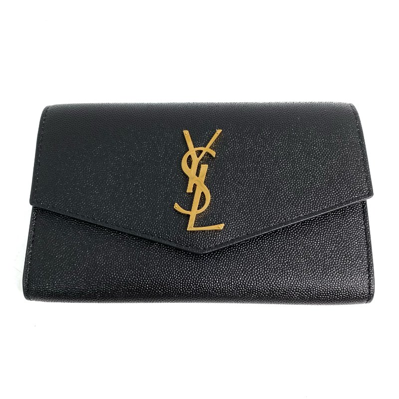 △ Saint Laurent 聖羅蘭 Black Caviar Skin Chain Shoulder Bag 黑色粒紋小牛皮鎖鏈肩背袋 - 257016790-1