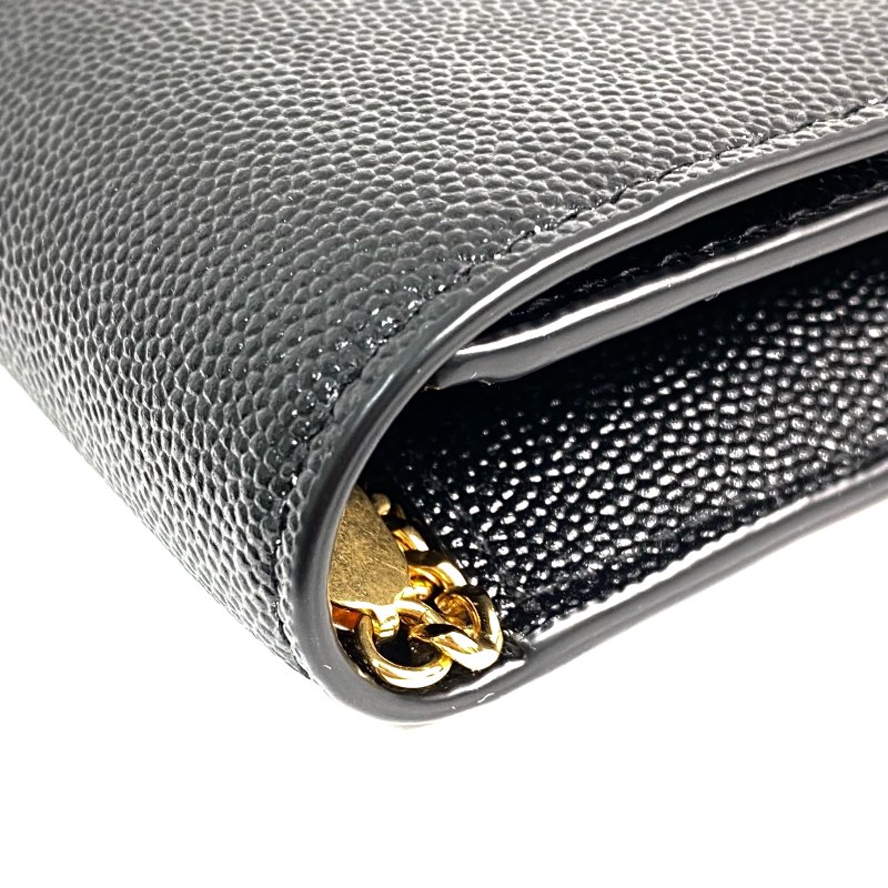 △ Saint Laurent 聖羅蘭 Black Caviar Skin Chain Shoulder Bag 黑色粒紋小牛皮鎖鏈肩背袋 - 257016790-8