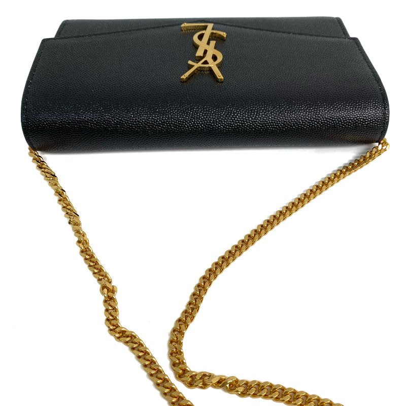 △ Saint Laurent 聖羅蘭 Black Caviar Skin Chain Shoulder Bag 黑色粒紋小牛皮鎖鏈肩背袋 - 257016790-10