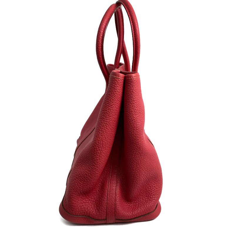 △ Hermes 愛馬仕 Pink Negonda Calfskin Palladium Plated Metal Garden Party 36 Hand Bag Stamp [P] 粉紅色顆粒小牛皮鍍鈀金屬手袋[P]刻 - 257016706-2