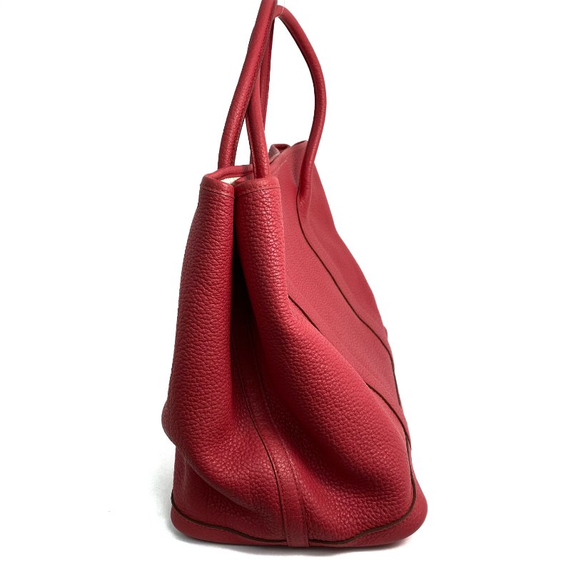 △ Hermes 愛馬仕 Pink Negonda Calfskin Palladium Plated Metal Garden Party 36 Hand Bag Stamp [P] 粉紅色顆粒小牛皮鍍鈀金屬手袋[P]刻 - 257016706-3