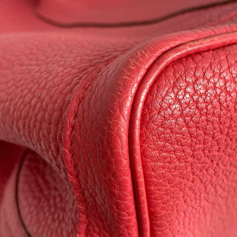 △ Hermes 愛馬仕 Pink Negonda Calfskin Palladium Plated Metal Garden Party 36 Hand Bag Stamp [P] 粉紅色顆粒小牛皮鍍鈀金屬手袋[P]刻 - 257016706-6