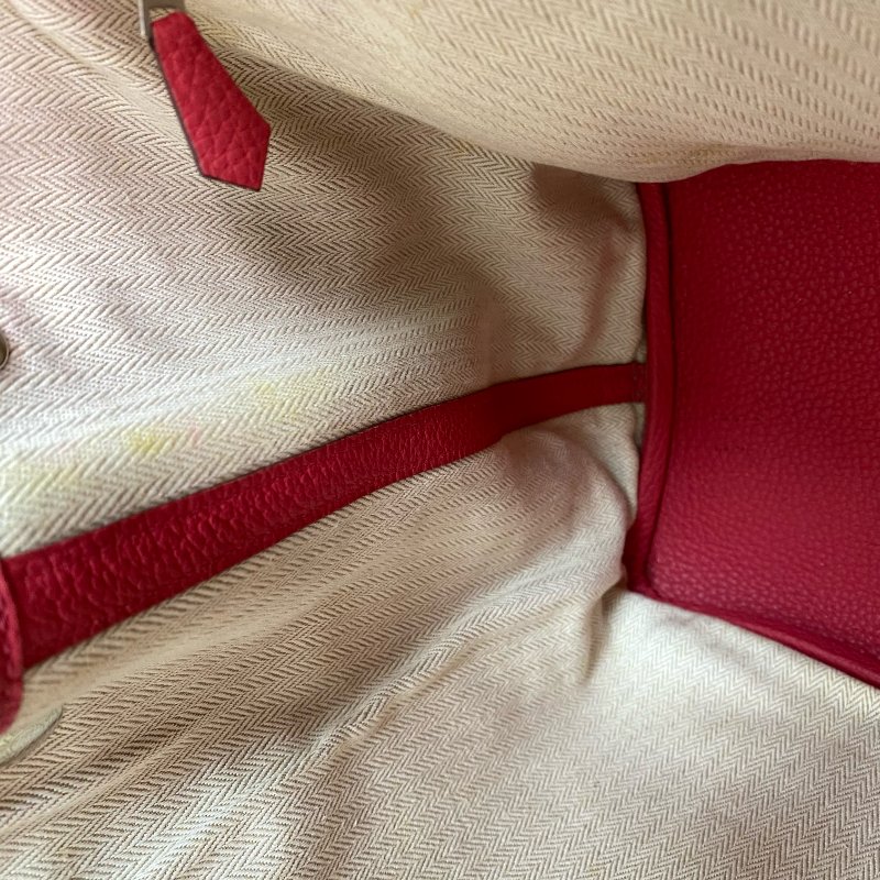 △ Hermes 愛馬仕 Pink Negonda Calfskin Palladium Plated Metal Garden Party 36 Hand Bag Stamp [P] 粉紅色顆粒小牛皮鍍鈀金屬手袋[P]刻 - 257016706-12