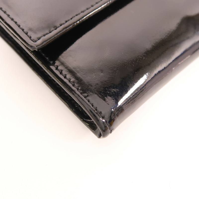 CHANEL 漆皮皮革Wallet銀扣錢包-10