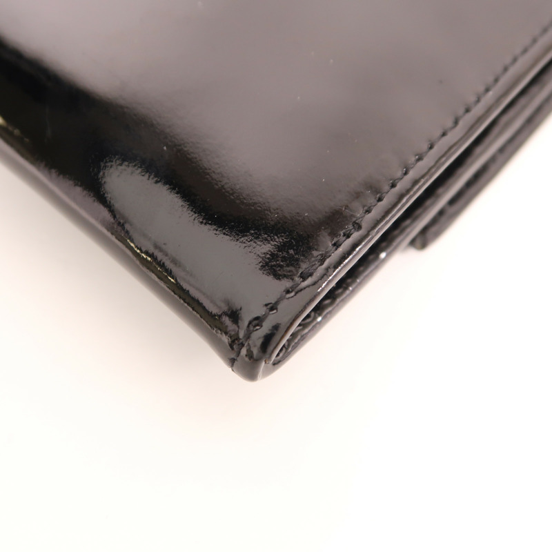 CHANEL 漆皮皮革Wallet銀扣錢包-11