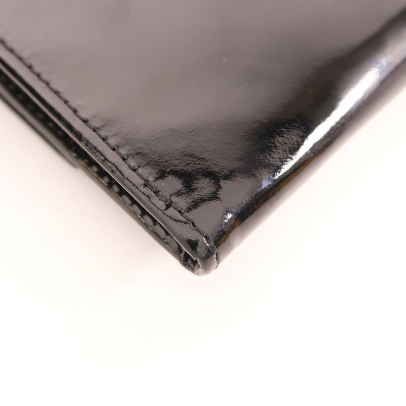 CHANEL 漆皮皮革Wallet銀扣錢包-12