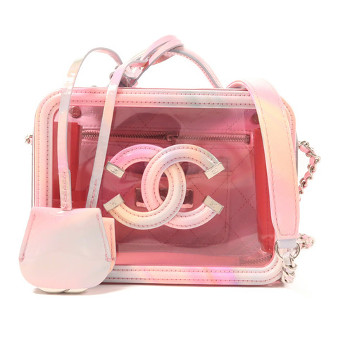 CHANEL PVC Vanity Case銀扣手挽肩背兩用袋