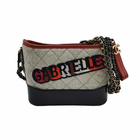 Chanel Gabrielle 流浪包 小號 油蠟皮 拼色 菱格 字母 Logo 雙鏈條 設計 單肩包