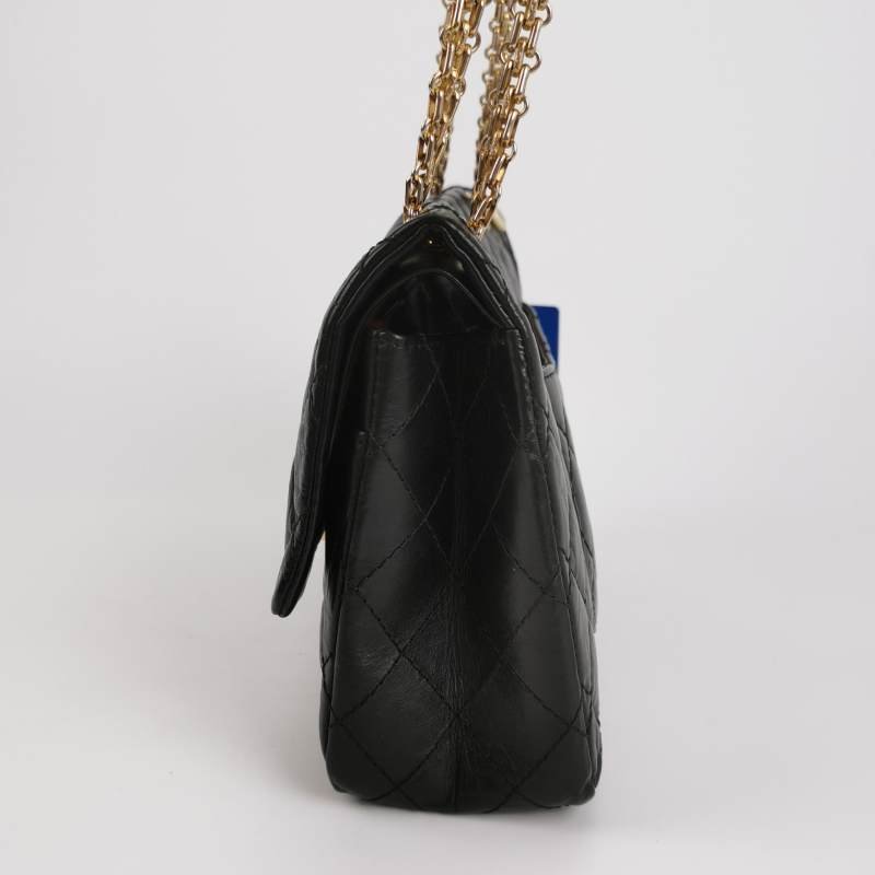 Chanel 2.55 Flag Bag 經典款 大號 油蠟皮 菱格絎縫 長方形旋扣 單肩包-2