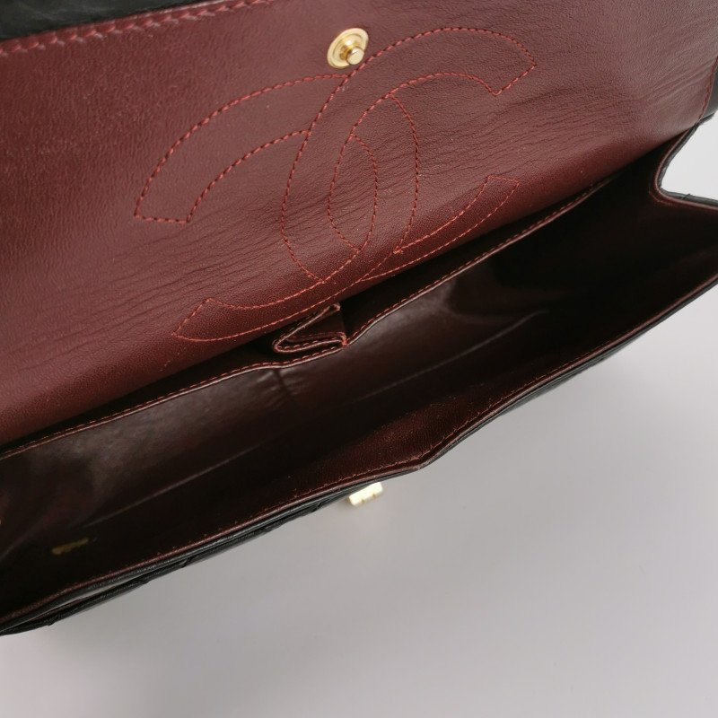 Chanel 2.55 Flag Bag 經典款 大號 油蠟皮 菱格絎縫 長方形旋扣 單肩包-6