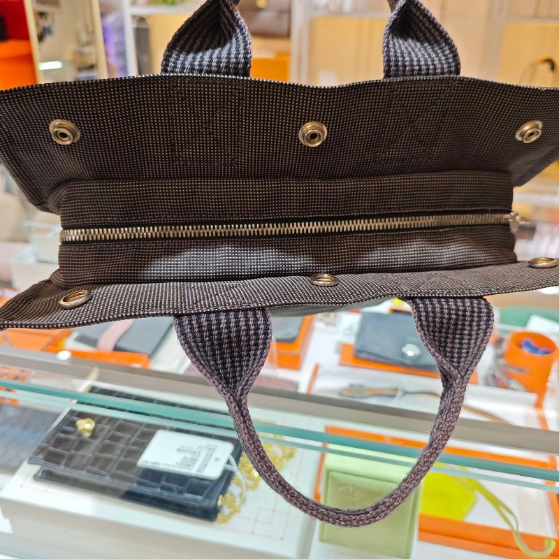 Hermes Vintage Ale Line MM 銀扣手挽 灰色袋-5