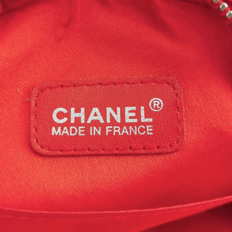 Chanel Travel Line 帆布 拼色 雙C Logo 冰格紋 中古手提包-6