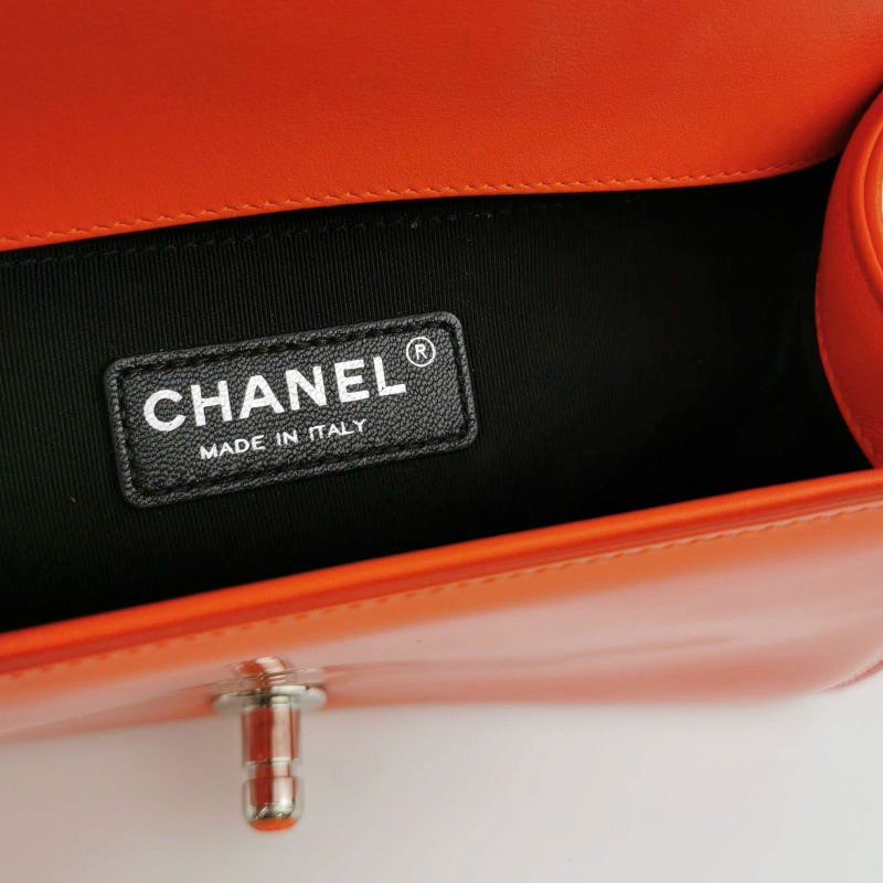 Chanel Leboy 季節限定款 小號 漆皮 菱格絎縫 方形 雙C鎖扣 單肩包-7