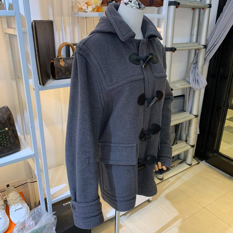 Burberry/巴寶莉 中長款男裝外套 牛角扣皮毛一體棉服 經典款連帽戰地獵人裝 走秀款-2