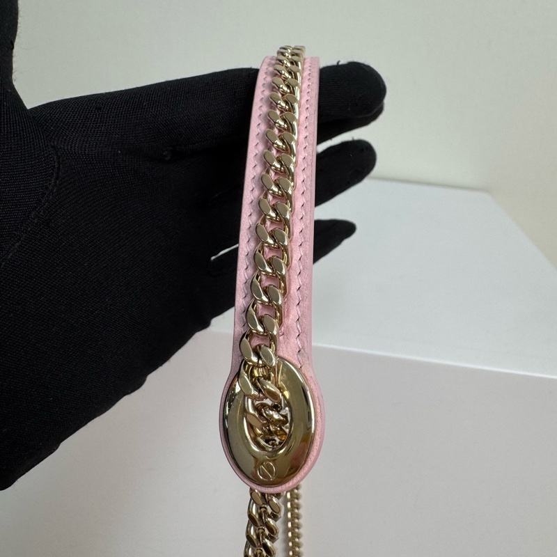 Dior 迪奧 戴妃 三格 粉色羊皮金扣手提包單肩包 18年編碼-7