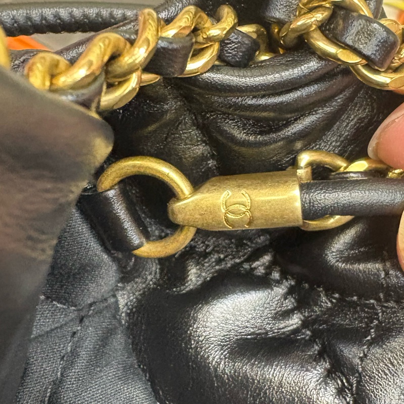Chanel 香奈兒 22bag Mini黑色金扣 小垃圾包-14