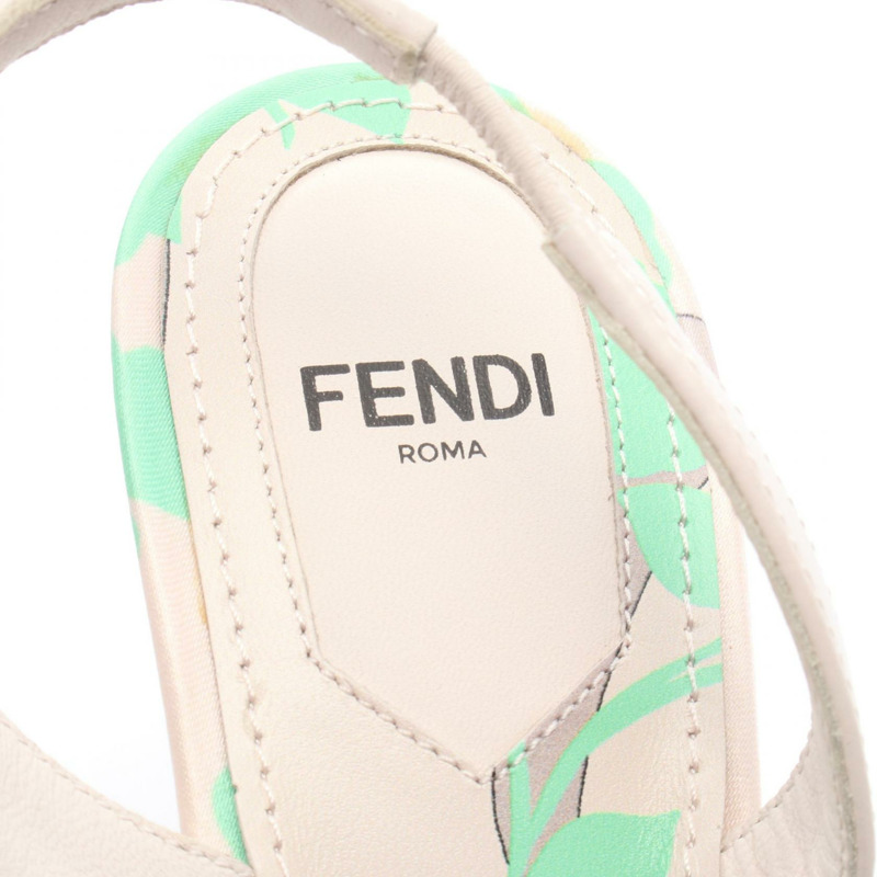 FENDI 尖頭涼鞋，米綠色，36碼，二手女鞋-4