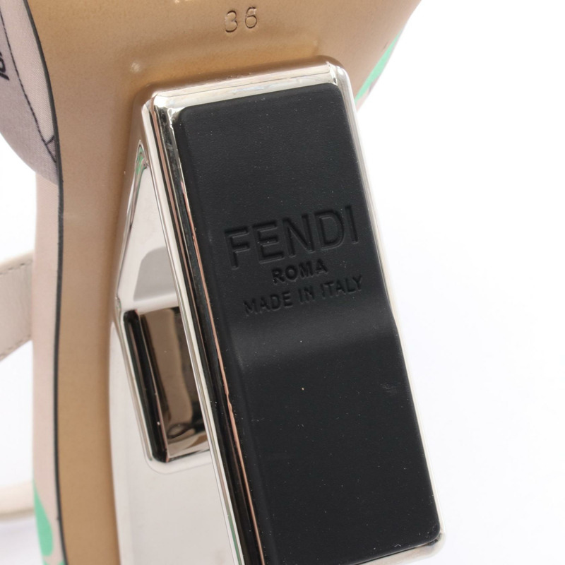 FENDI 尖頭涼鞋，米綠色，36碼，二手女鞋-6