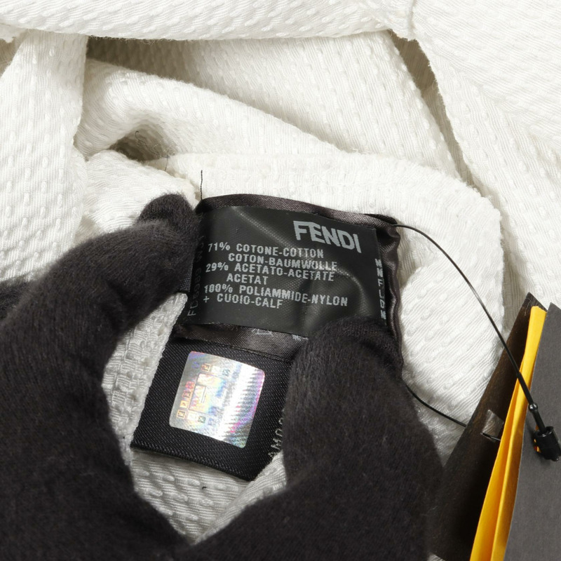 FENDI 無袖洋裝 FD5989 棉質 白色銀色 尺寸 42 二手女款-3