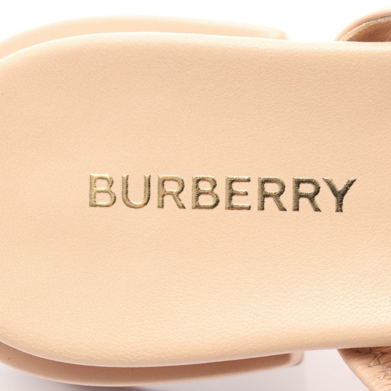 BURBERRY 標誌涼鞋 真皮粉紅 37 號 二手 女款-4