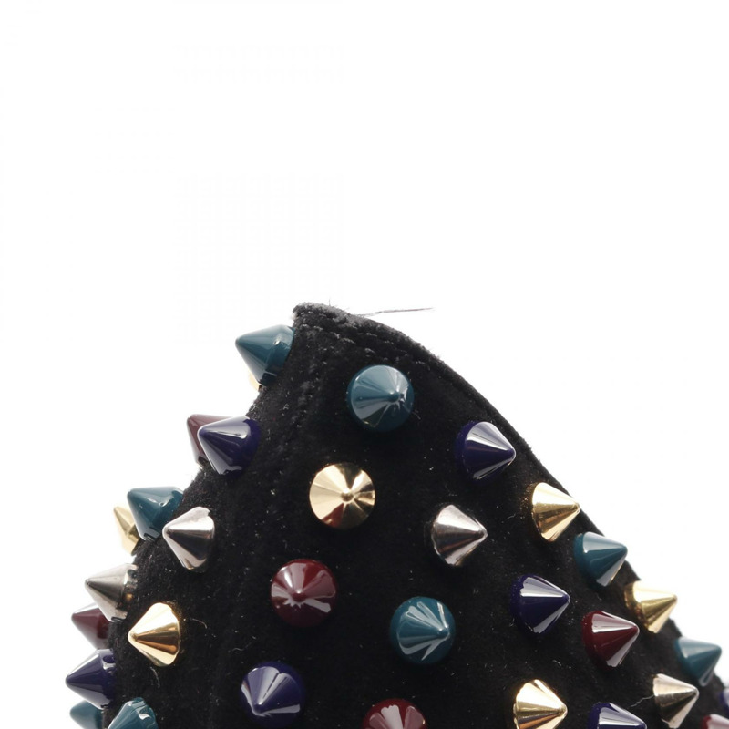 Christian Louboutin FOLLIES SPIKES 絨面革高跟鞋 黑色多色 #40 二手女款-7