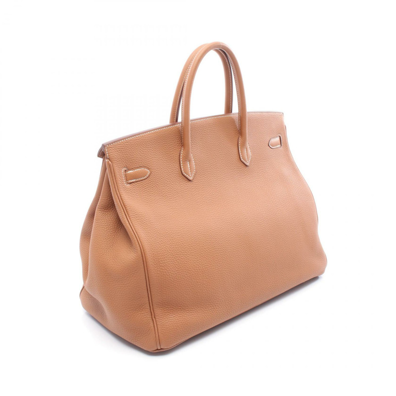 愛馬仕鉑金包 40 手提包 Togo 皮革 l 棕色 金色 二手 女款 GHW D-1