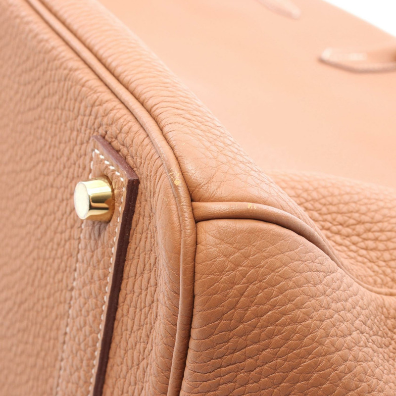 愛馬仕鉑金包 40 手提包 Togo 皮革 l 棕色 金色 二手 女款 GHW D-8