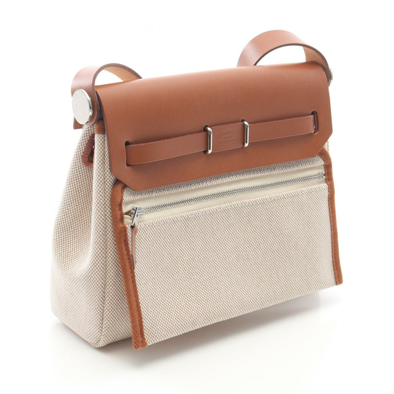 愛馬仕 Airbag Zip Mini 斜背肩背包,Toile H 帆布皮革,米棕色-1