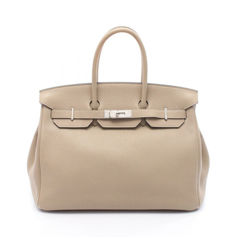 HERMES Birkin 35 手提包 027767CK Togo 皮革米色風衣二手女士 O SHW
